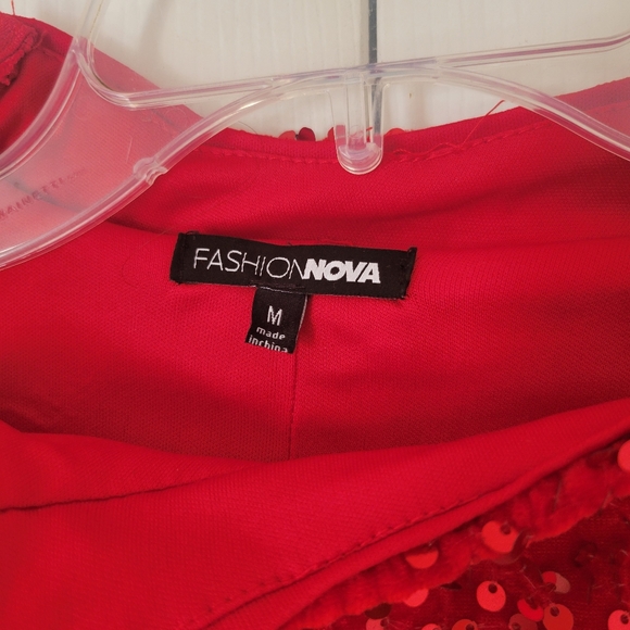 Fashion Nova Sequin Dream Mini Dress Red - Picture 6 of 10